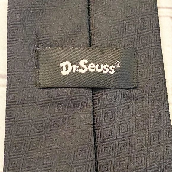 Dr. Seuss Black Ho Ho HO Christmas Santa Character Grinch BlackTie OS - Picture 7 of 8